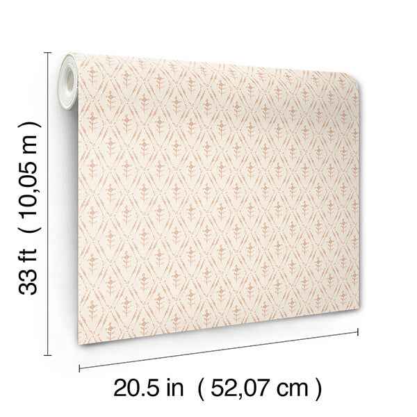 Tillie Blush Diamond Floral Wallpaper - York Wallcoverings - 4173-27670 - York Wallcoverings Wallpaper