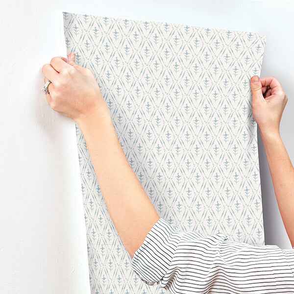 Tillie Blue Diamond Floral Wallpaper - York Wallcoverings - 4173-27671 - York Wallcoverings Wallpaper