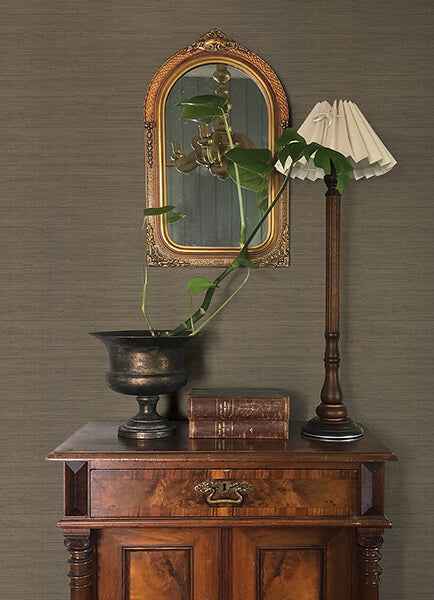 Mycroft Sterling Grasscloth Wallpaper - York Wallcoverings - 4173-82101 - York Wallcoverings Wallpaper