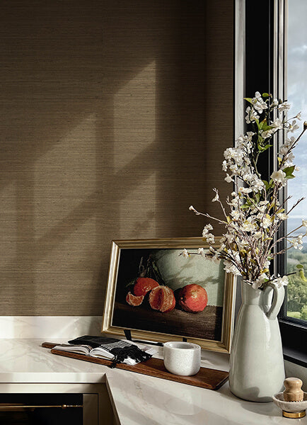 mycroft-chestnut-grasscloth-wallpaper-york-wallcoverings-4173-82102 - York Wallcoverings Wallpaper