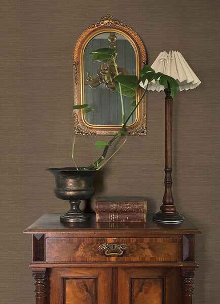 Mycroft Chestnut Grasscloth Wallpaper - York Wallcoverings - 4173-82102 - York Wallcoverings Wallpaper