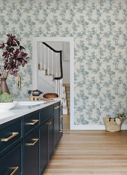 sainsbury-light-blue-forest-wallpaper-york-wallcoverings-4173-82105 - York Wallcoverings Wallpaper