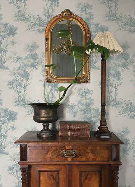Sainsbury Light Blue Forest Wallpaper - York Wallcoverings - 4173-82105 - York Wallcoverings Wallpaper