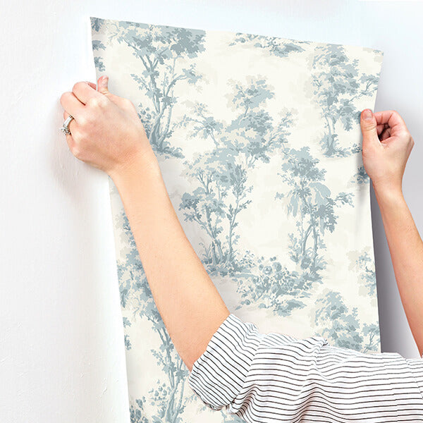 sainsbury-light-blue-forest-wallpaper-york-wallcoverings-4173-82105 - York Wallcoverings Wallpaper