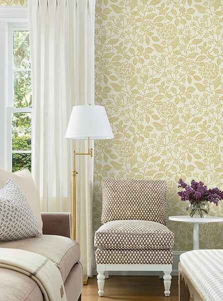 Rowen Honey Botanical Wallpaper - York Wallcoverings - VP1341 - York Wallcoverings Wallpaper