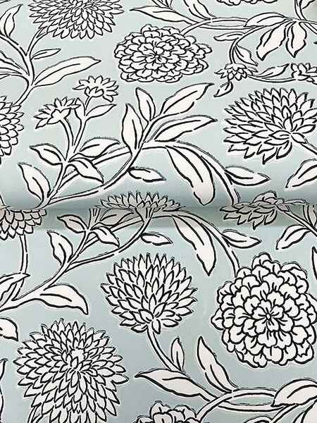 Chatsworth Garden Sky Blue Floral Trail Wallpaper - York Wallcoverings - VP1361 - York Wallcoverings Wallpaper