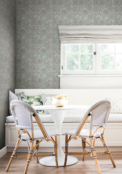chatsworth-garden-sky-blue-floral-trail-wallpaper-york-wallcoverings-vp1361 - York Wallpaper Wallpaper