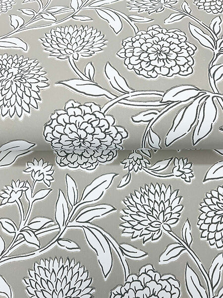 chatsworth-garden-taupe-floral-trail-wallpaper-york-wallcoverings-vp1363 - York Wallpaper Wallpaper