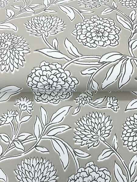 Chatsworth Garden Taupe Floral Trail Wallpaper - York Wallcoverings - VP1363 - York Wallcoverings Wallpaper