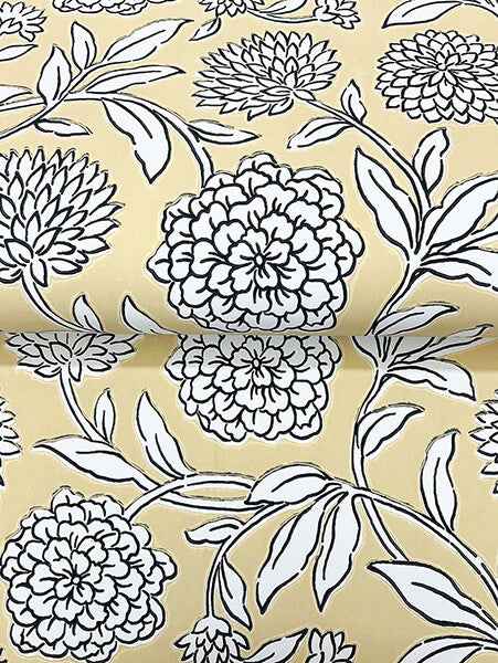Chatsworth Garden Butter Floral Trail Wallpaper - York Wallcoverings - VP1364 - York Wallcoverings Papel pintado