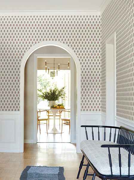 Sylvie Ruby Floral Wallpaper - York Wallcoverings - VP1381 - York Wallcoverings Wallpaper