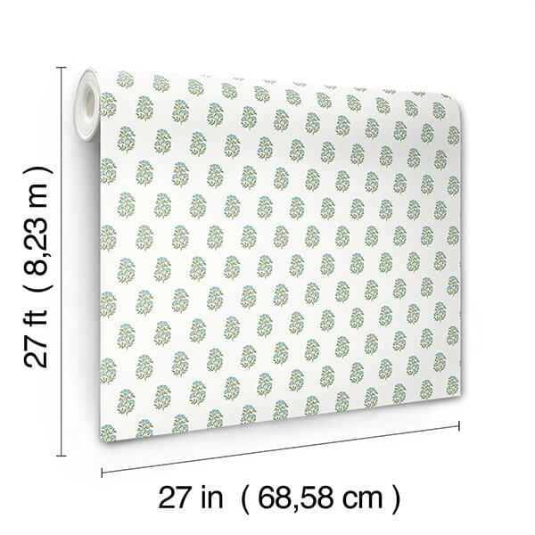 Sylvie Green Floral Wallpaper - York Wallcoverings - VP1385 - York Wallcoverings Wallpaper