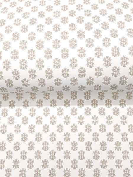 Brioni Beige Floral Stamp Wallpaper - York Wallcoverings - VP1393 - York Wallcoverings Wallpaper