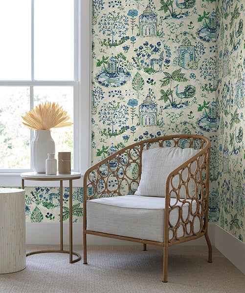 Parc Sapphire Garden Dreams Wallpaper - York Wallcoverings - VP1402 - York Wallcoverings Wallpaper