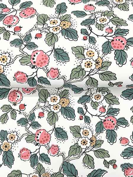 Framboise Pink Berry Vines Wallpaper - York Wallcoverings - VP1412 - York Wallcoverings Wallpaper