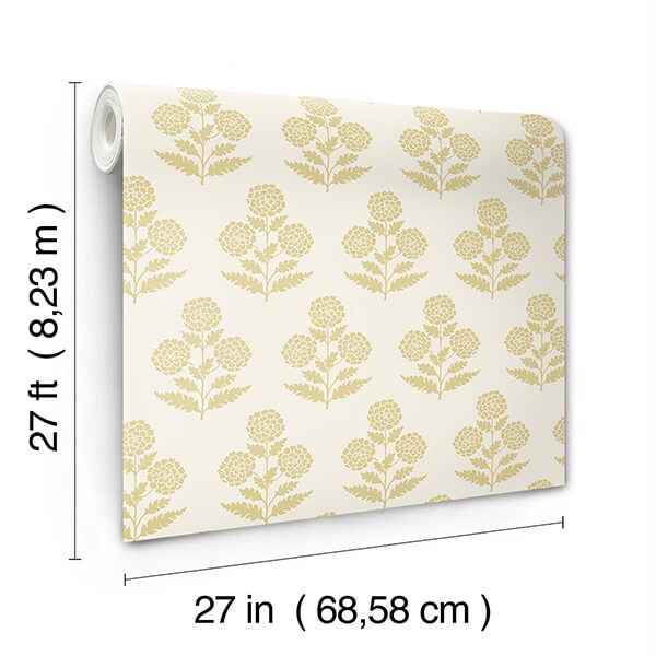 Souci Butter Marigolds Wallpaper - York Wallcoverings - VP1432 - York Wallcoverings Wallpaper