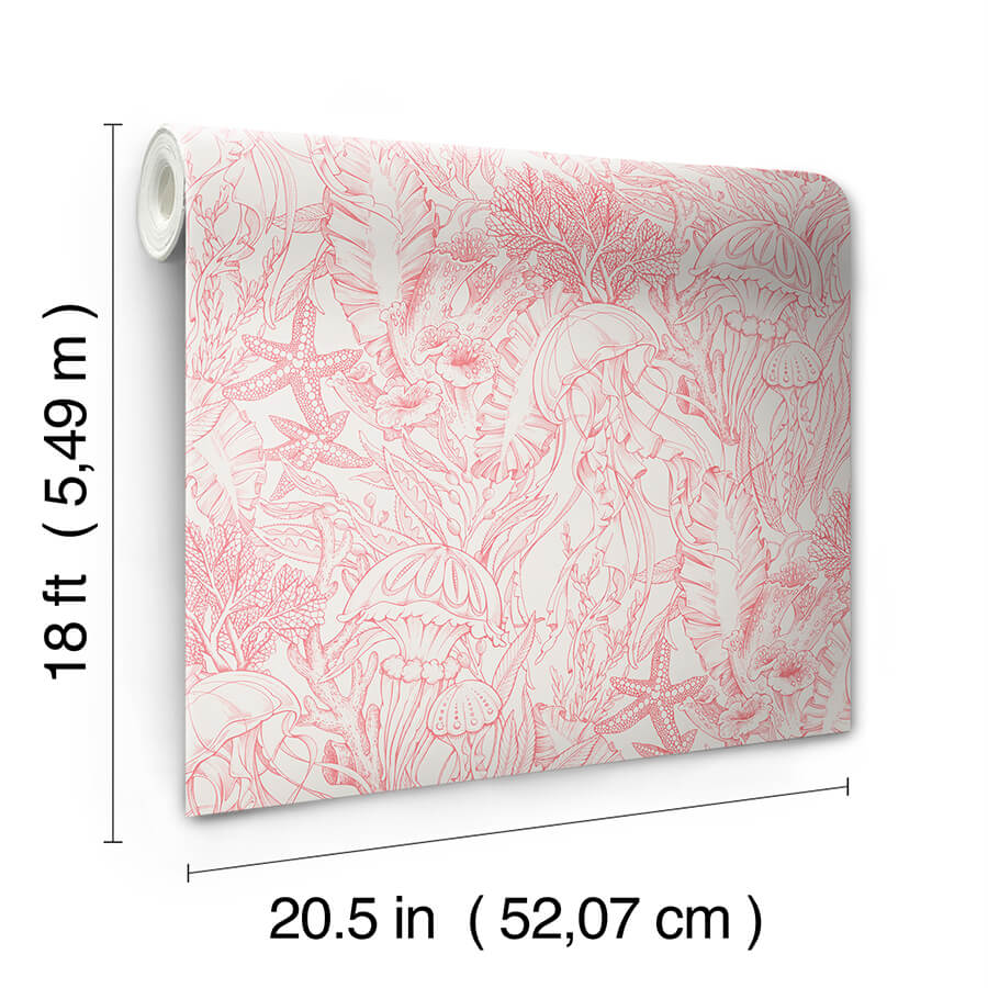 under-the-sea-coral-peel-and-stick-wallpaper-york-wallcoverings-nus6496 - York Wallcoverings Wallpaper