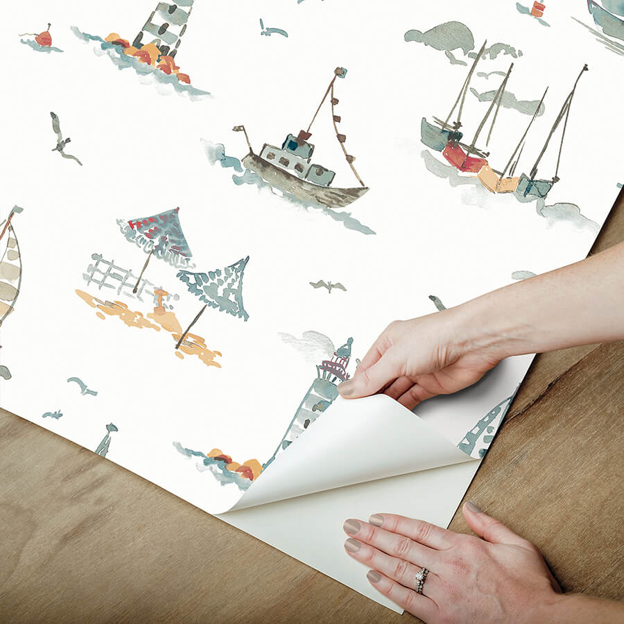 set-sail-blue-green-peel-and-stick-wallpaper-york-wallcoverings-nus6497 - York Wallcoverings Wallpaper