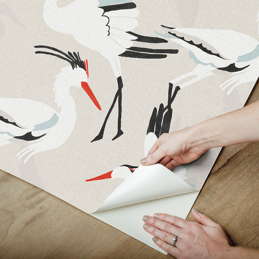 coastal-wings-tan-peel-and-stick-wallpaper-york-wallcoverings-nus6500 - York Wallcoverings Wallpaper