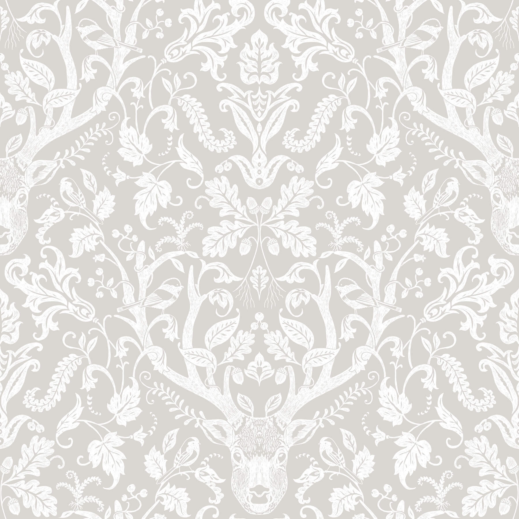 kiwassa-grey-antler-damask-wallpaper-york-wallcoverings-4169-12701 - York Wallcoverings Wallpaper