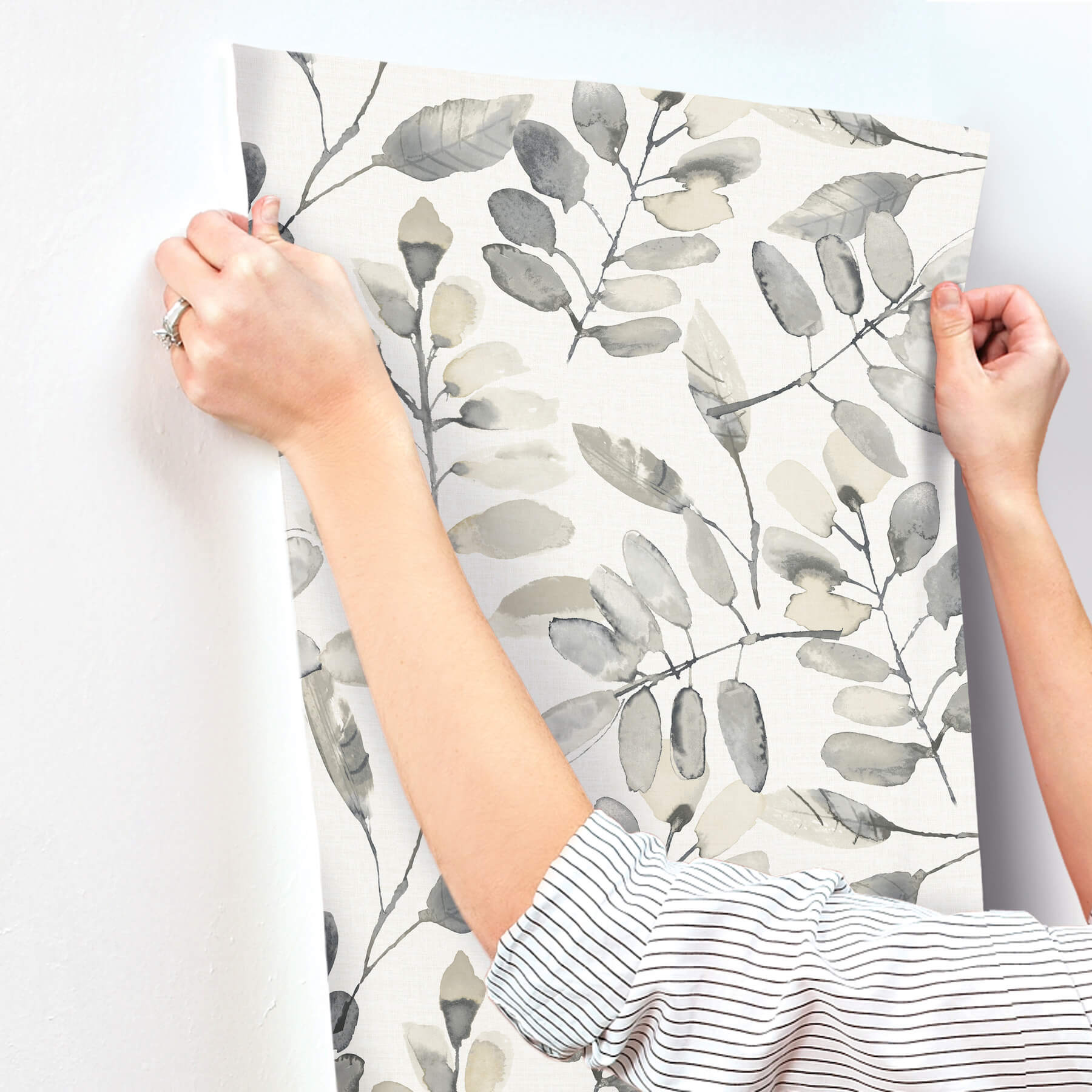 pinnate-charcoal-leaves-wallpaper-york-wallcoverings-4169-13910 - York Wallcoverings Wallpaper