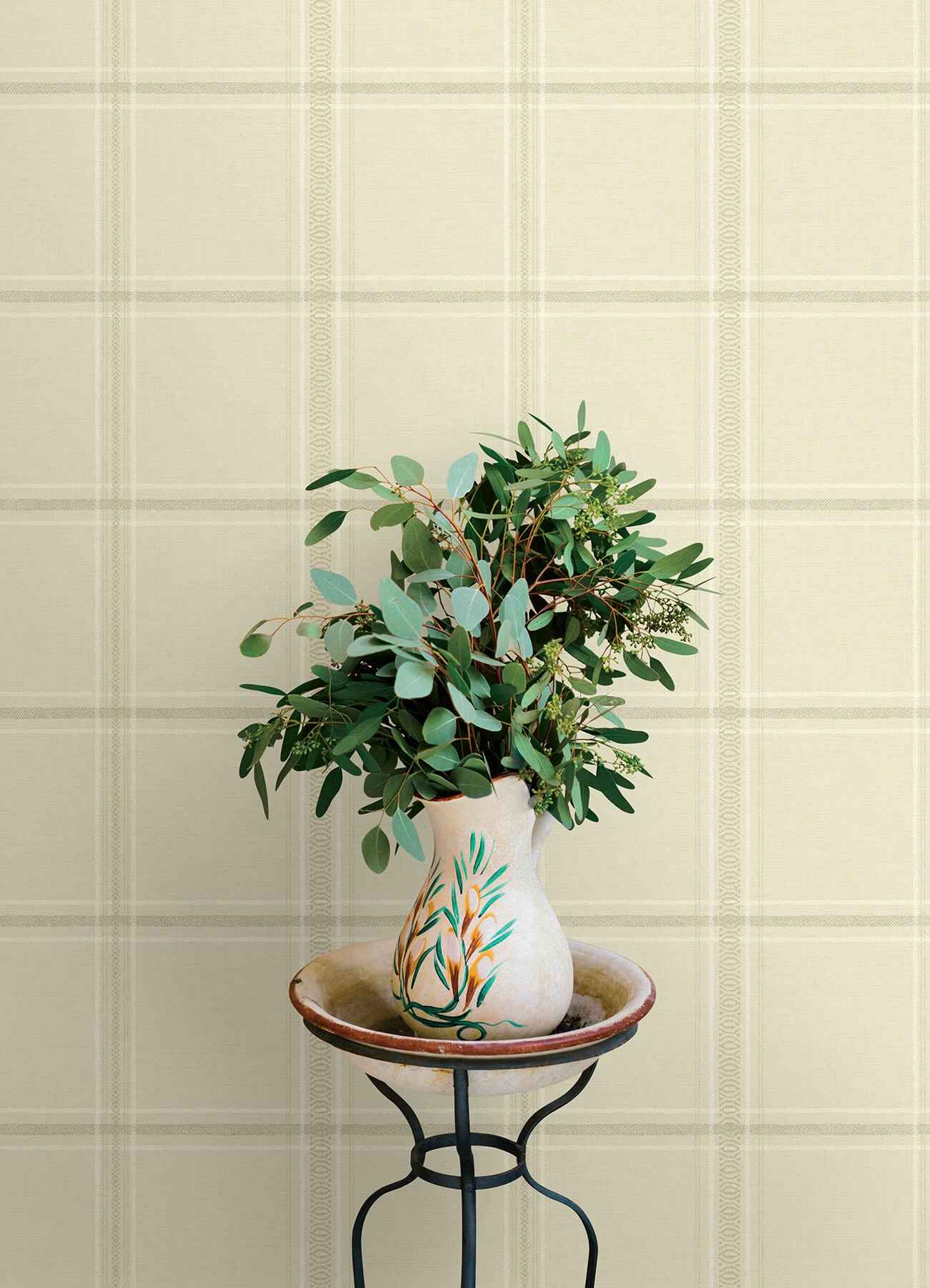 Auberge Ivory Plaid Wallpaper - York Wallcoverings - 4169-27607