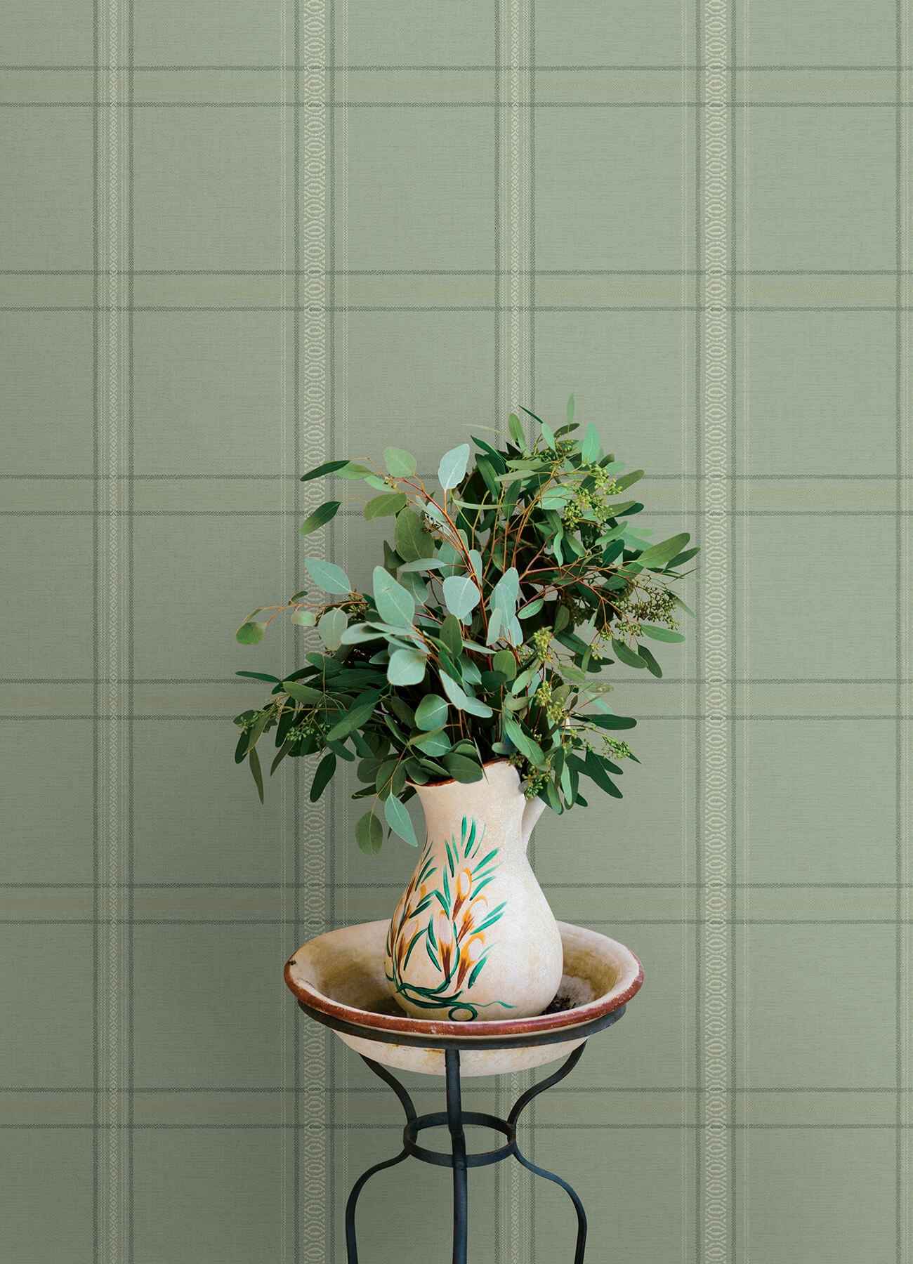 Auberge Sage Plaid Wallpaper - York Wallcoverings - 4169-27609 - York Wallcoverings Wallpaper