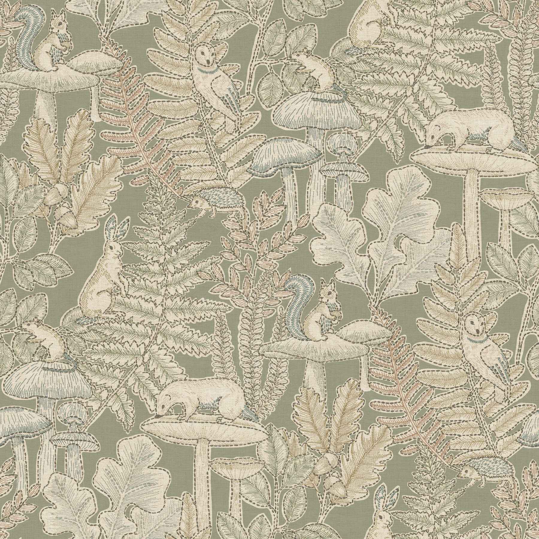 Holt Sage Woodland Wallpaper - York Wallcoverings - 4169-83100