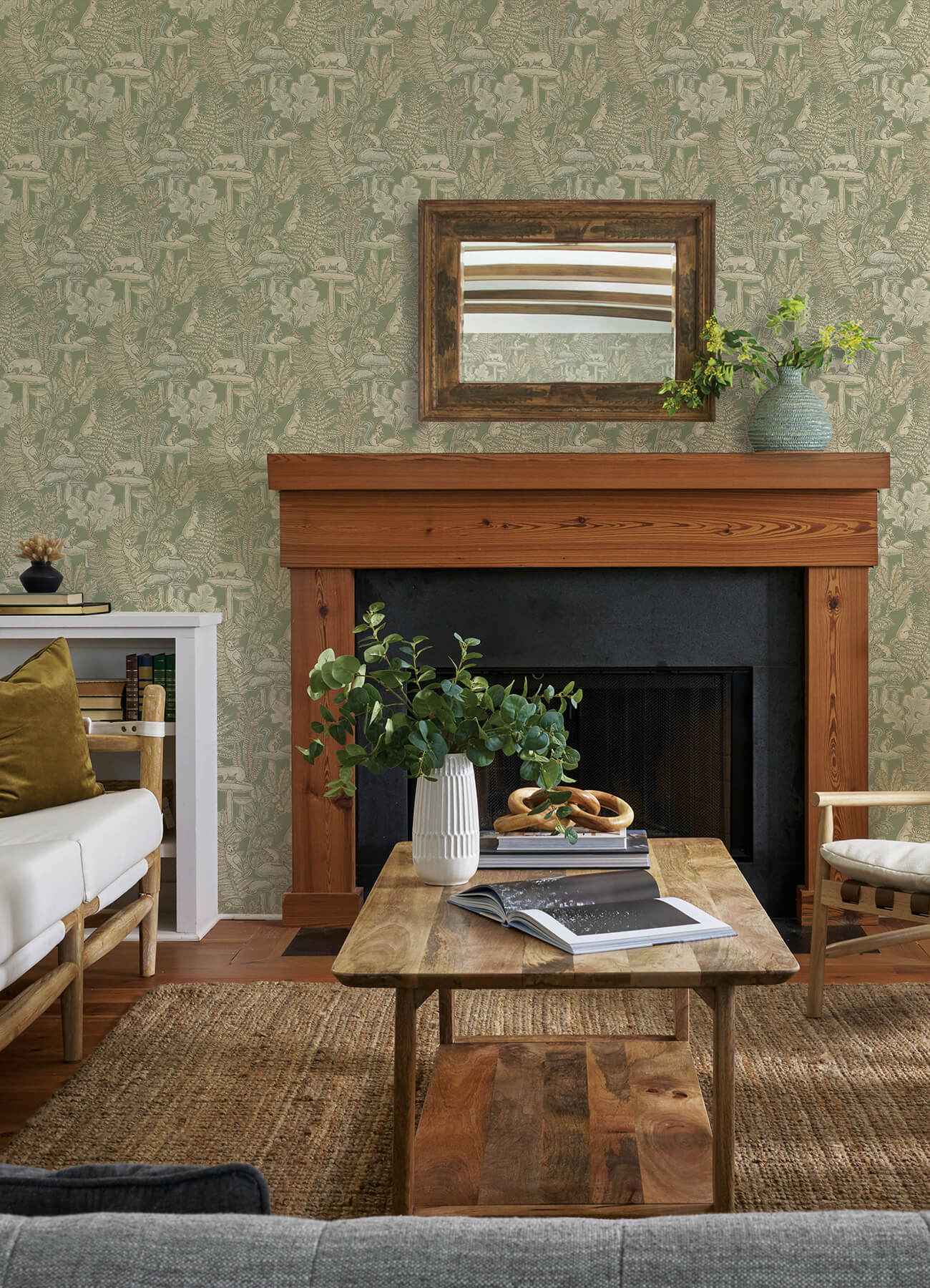 Holt Sage Woodland Wallpaper - York Wallcoverings - 4169-83100 - York Wallcoverings Wallpaper