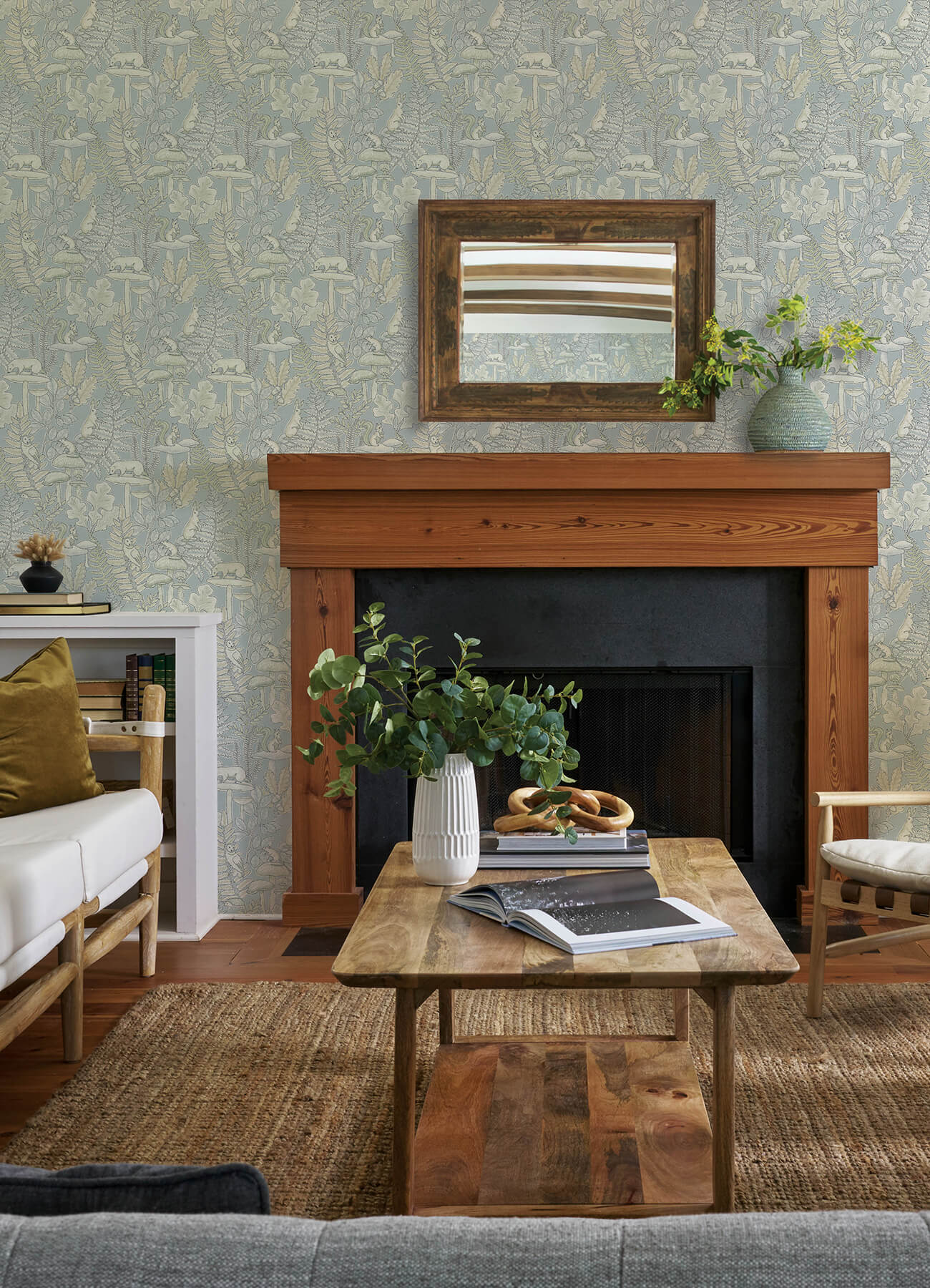 holt-light-blue-woodland-wallpaper-york-wallcoverings-4169-83102 - York Wallcoverings Wallpaper