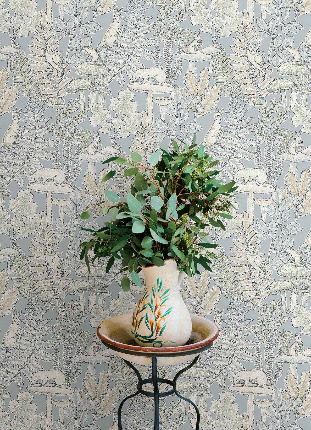 Holt Light Blue Woodland Wallpaper - York Wallcoverings - 4169-83102 - York Wallcoverings Wallpaper