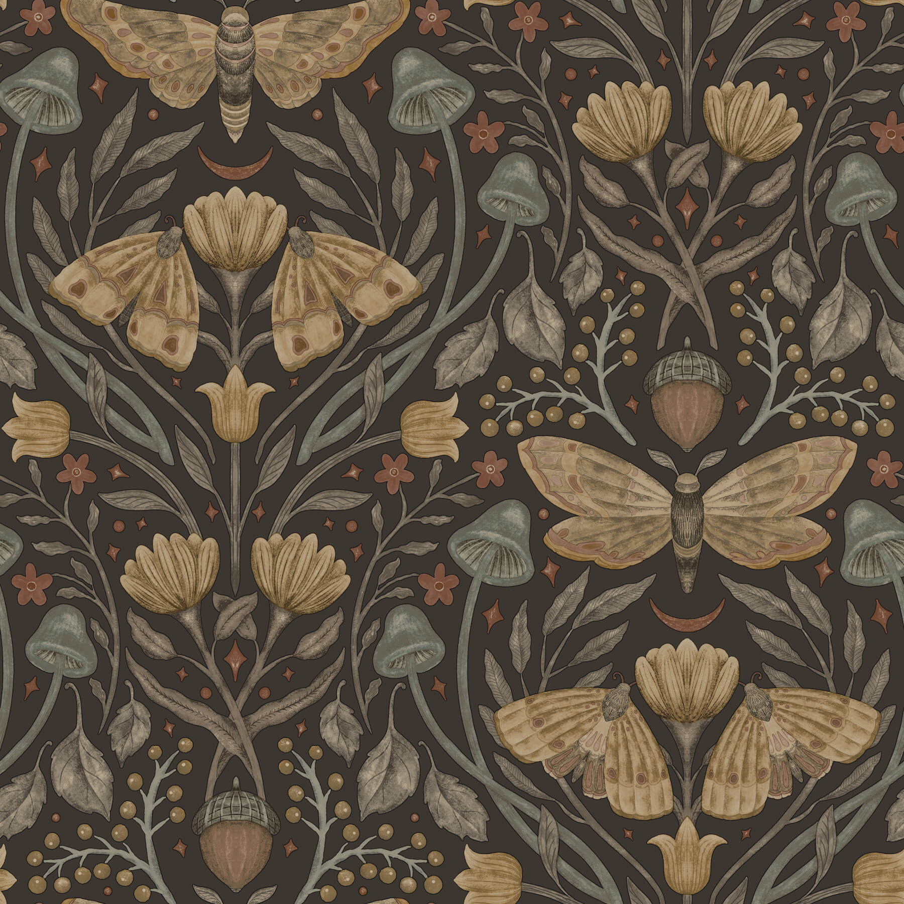 mystic-moth-black-forest-magic-wallpaper-york-wallcoverings-4169-83116 - York Wallcoverings Wallpaper