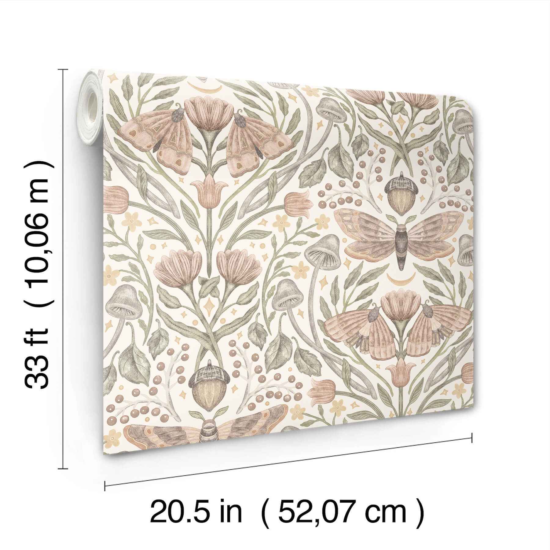 Mystic Moth Blush Forest Magic Wallpaper - York Wallcoverings - 4169-83119 - York Wallcoverings Wallpaper