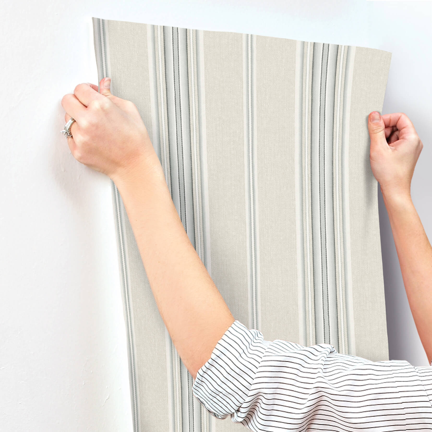 calvados-turquoise-linen-stripe-wallpaper-york-wallcoverings-4169-83122 - York Wallcoverings Wallpaper