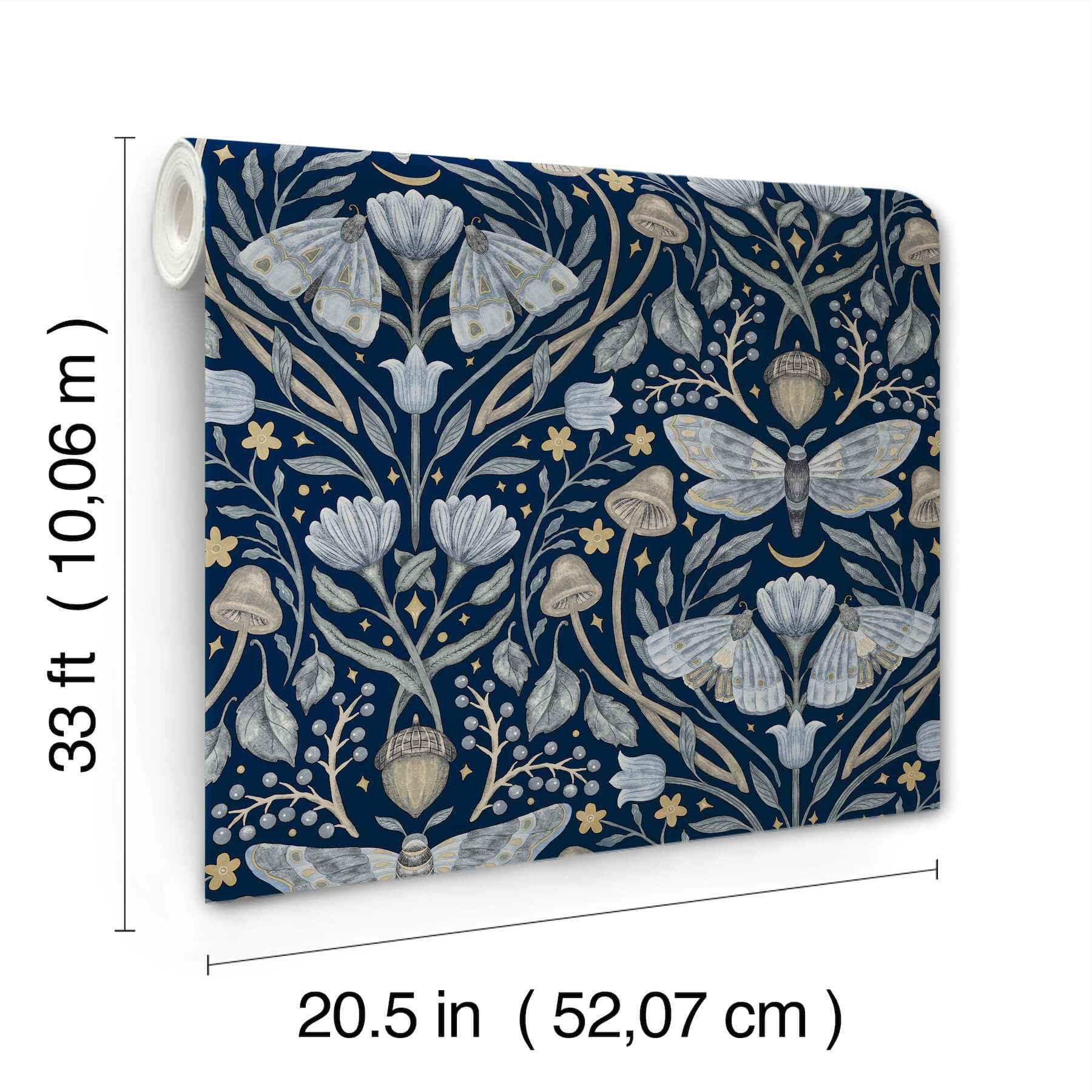 Mystic Moth Navy Forest Magic Wallpaper - York Wallcoverings - 4169-83118 - York Wallcoverings Wallpaper