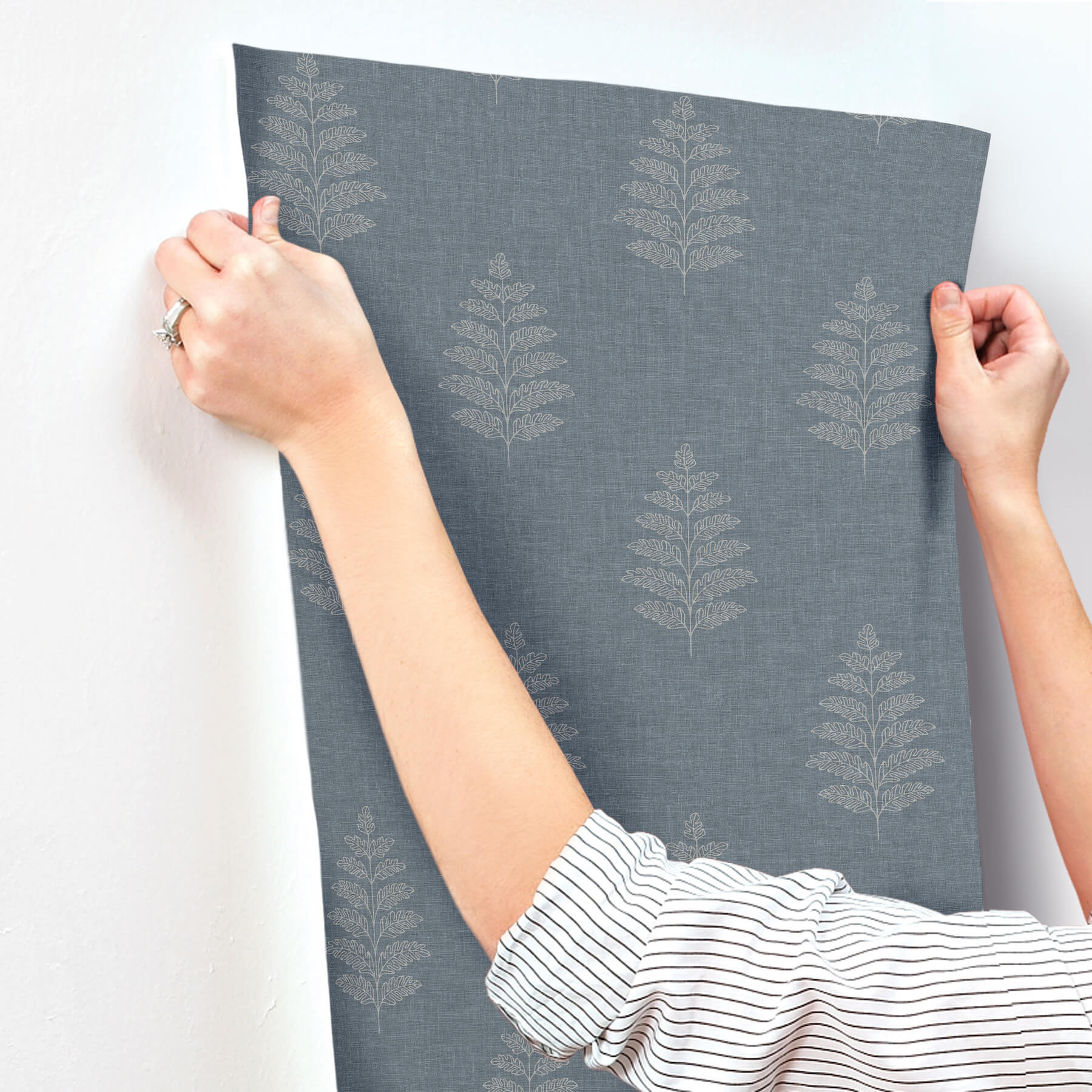 frond-denim-leaf-wallpaper-york-wallcoverings-4169-83127 - York Wallcoverings Wallpaper