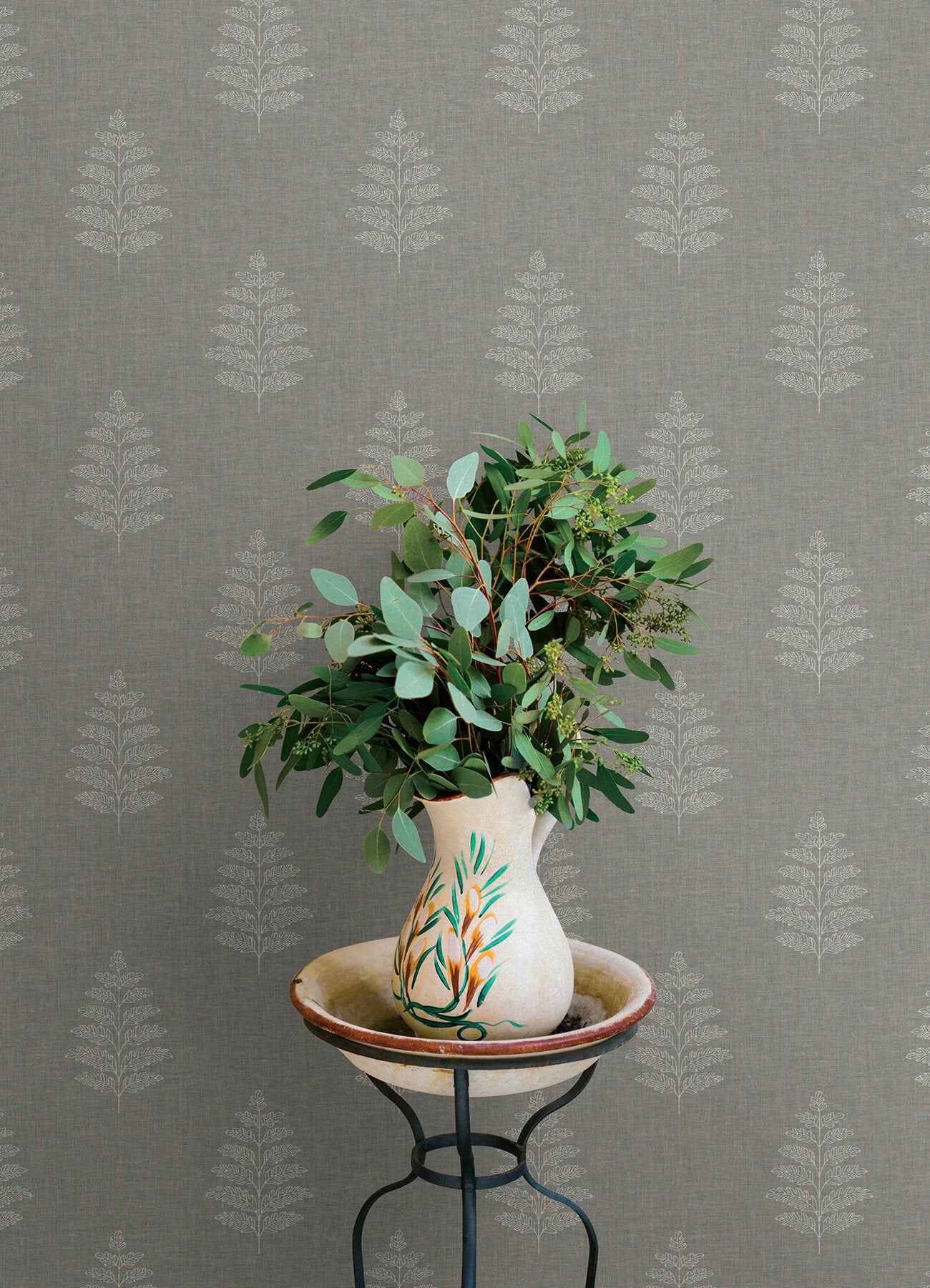 Frond Charcoal Leaf Wallpaper - York Wallcoverings - 4169-83128 - York Wallcoverings Wallpaper