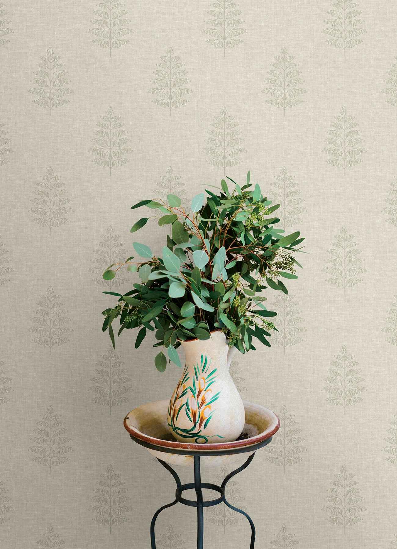Frond Beige Leaf Wallpaper - York Wallcoverings - 4169-83129