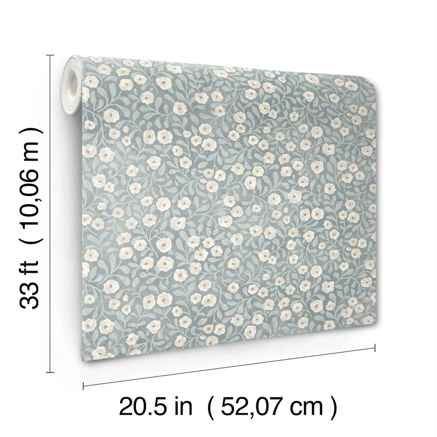 Poppy Trail Light Blue Floral Wallpaper - York Wallcoverings - 4169-83134 - York Wallcoverings Wallpaper