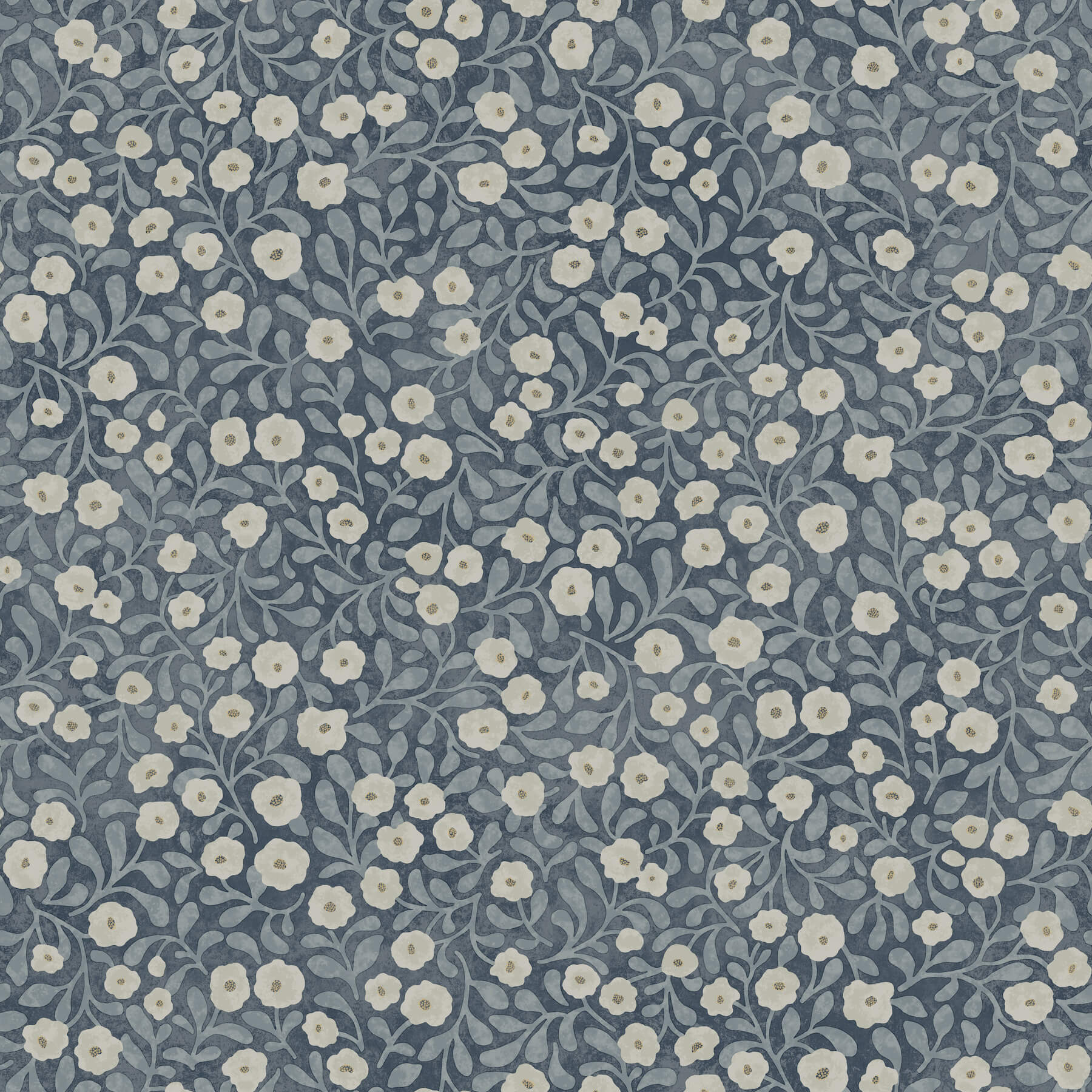 poppy-trail-dark-blue-floral-wallpaper-york-wallcoverings-4169-83135 - York Wallcoverings Wallpaper