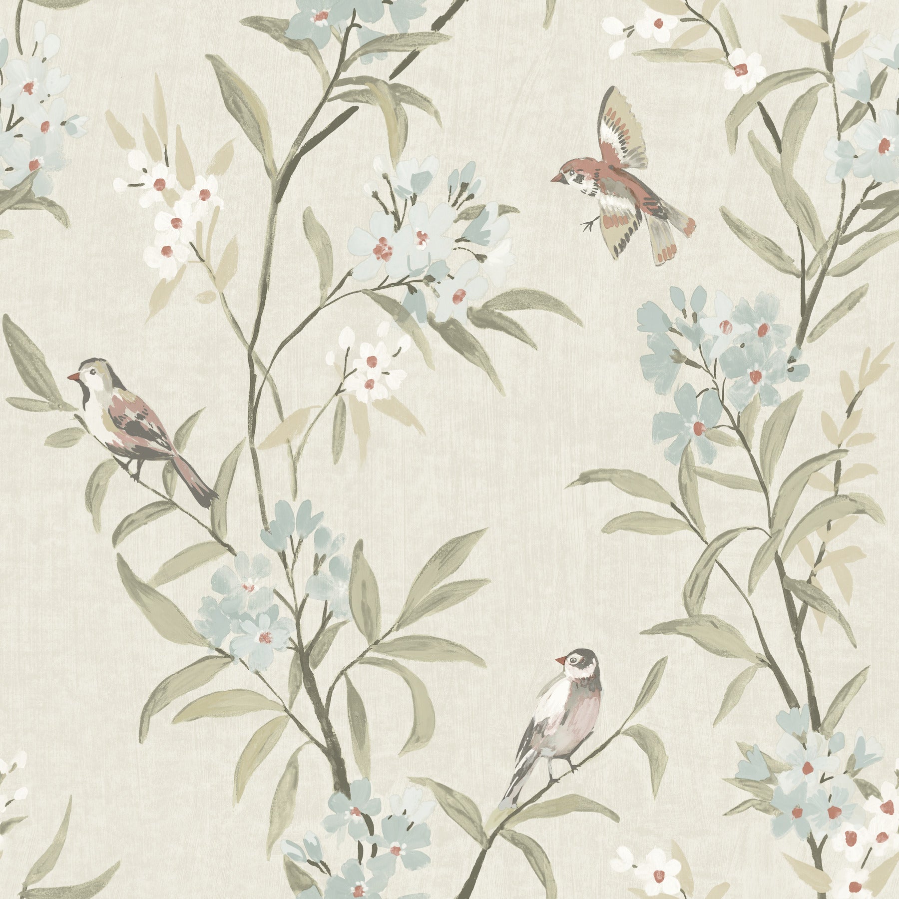 Tea Olive Beige Finch Frolic Wallpaper - York Wallpaper - 4169-83137