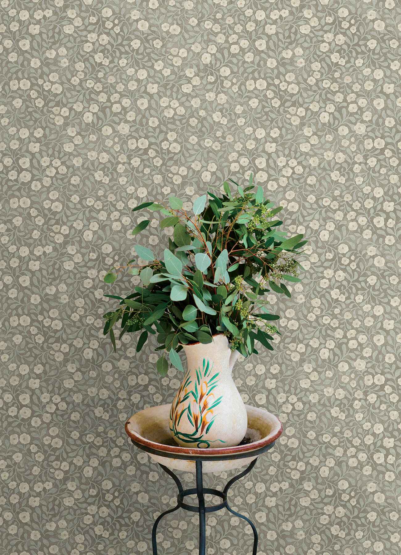 Poppy Trail Aqua Floral Wallpaper - York Wallcoverings - 4169-83136