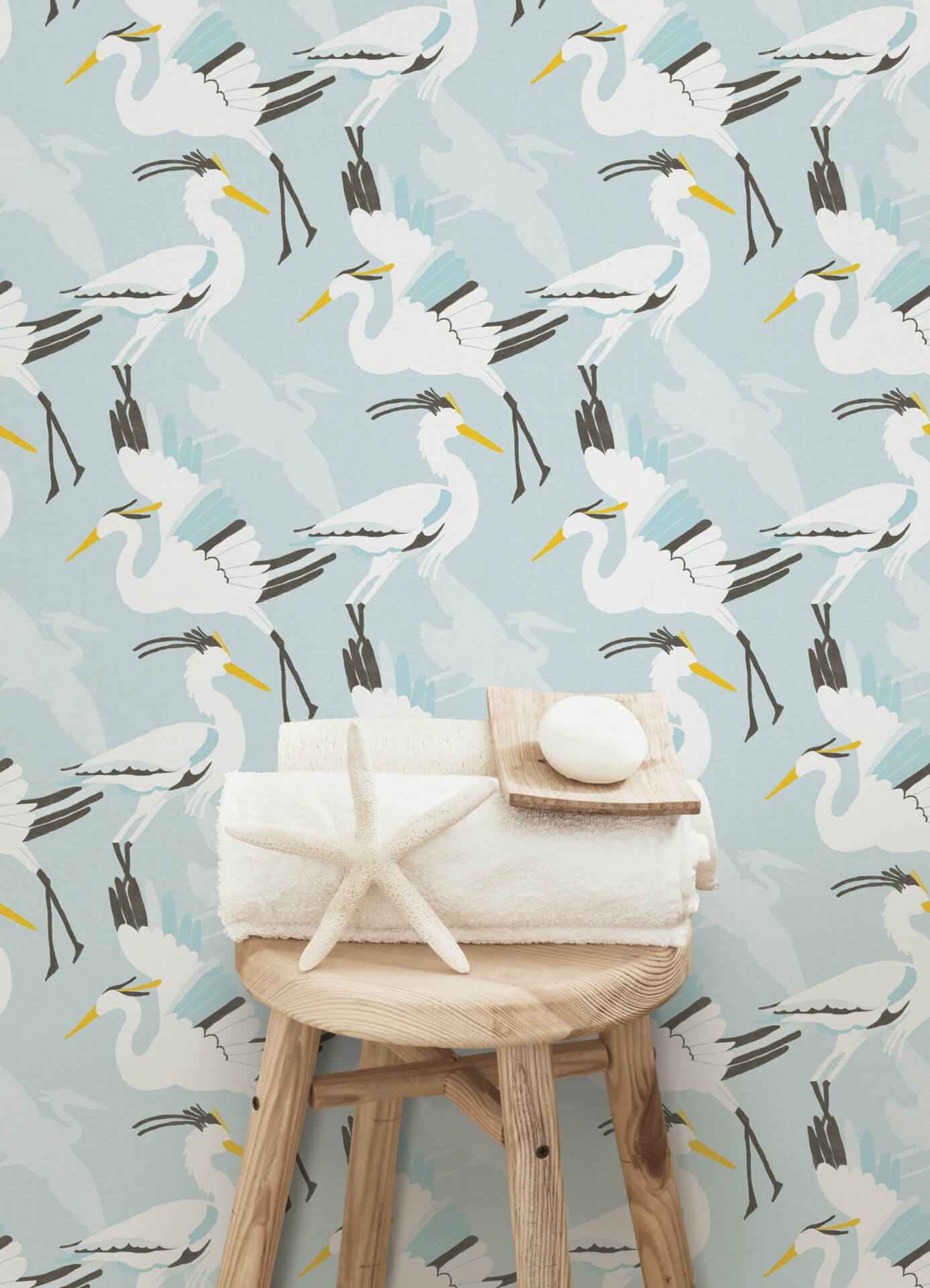 Coastal Wings Blue Peel and Stick Wallpaper - York Wallcoverings - NUS6501 - York Wallcoverings Wallpaper