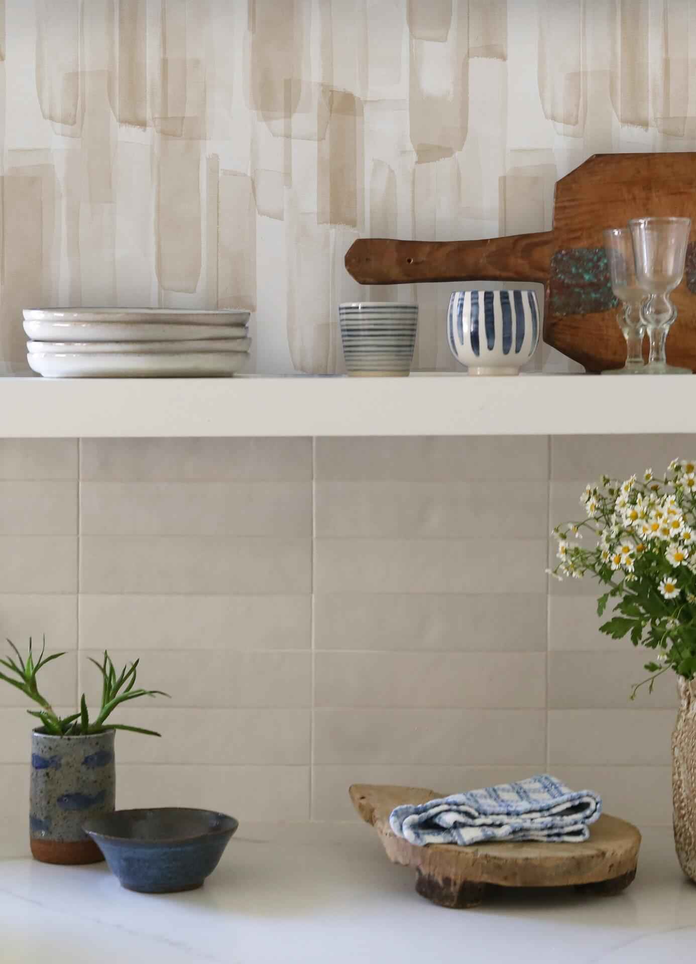 Watercolor Glass Neutral Beige Peel and - York Wallcoverings - RMWS1312 - York Wallcoverings Wallpaper