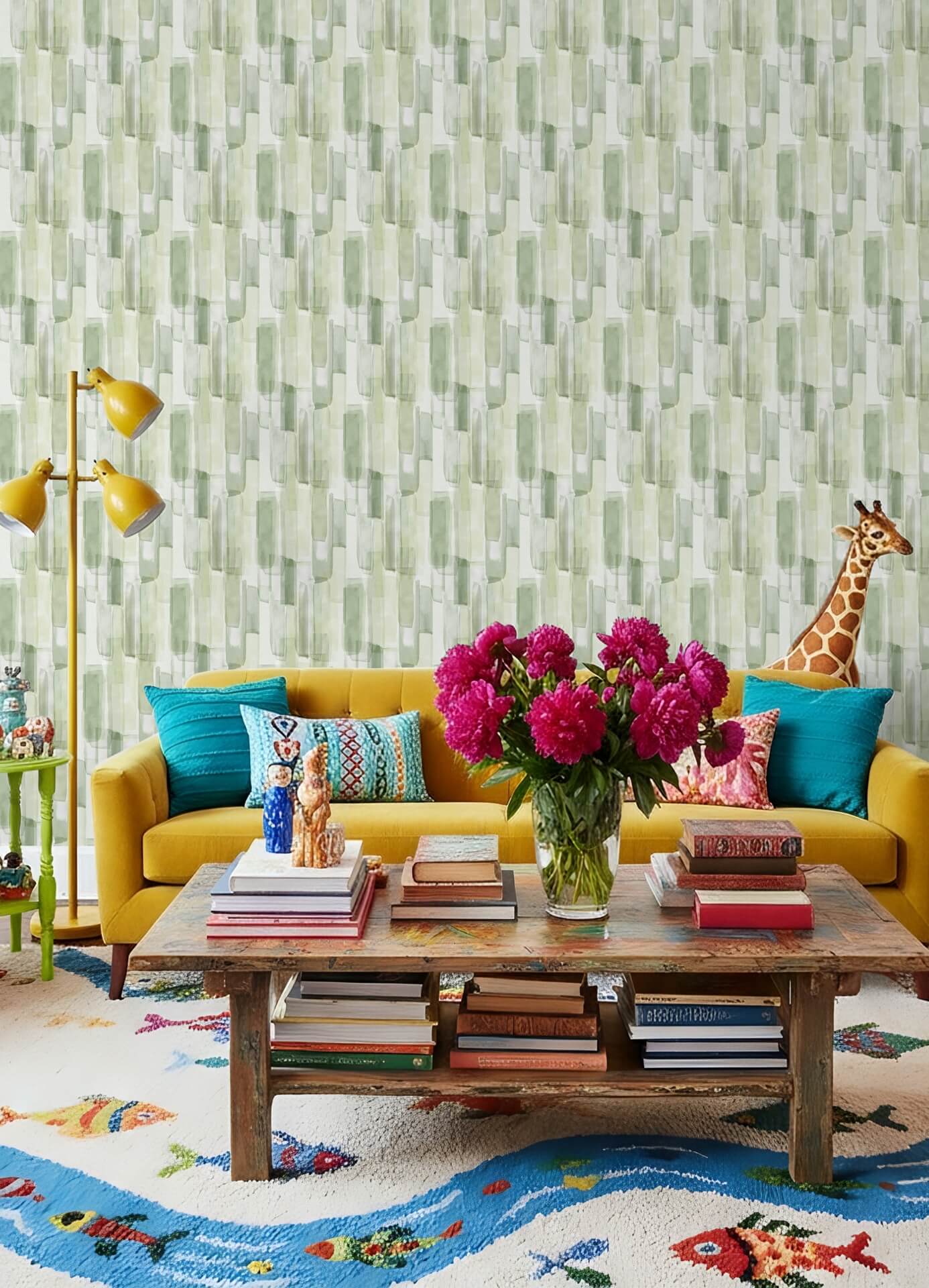 mr-kate-watercolor-glass-olive-green-peel-and-stick-wallpaper-york-wallcoverings-rmws1313 - York Wallcoverings Wallpaper