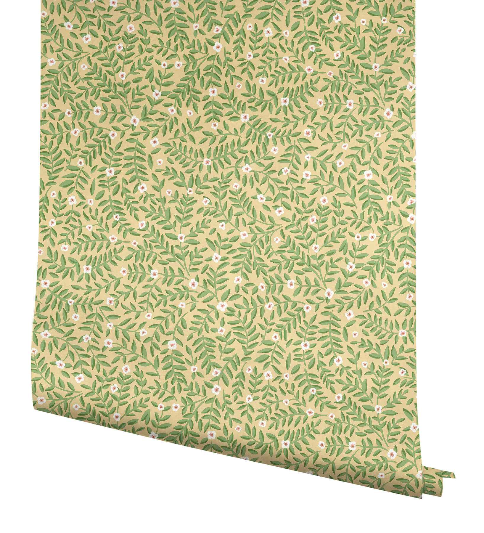 Elodie Gold Petite Floral Premium Peel + Stick Wallpaper - York Wallcoverings - PSW1671RL - York Wallcoverings Papel pintado