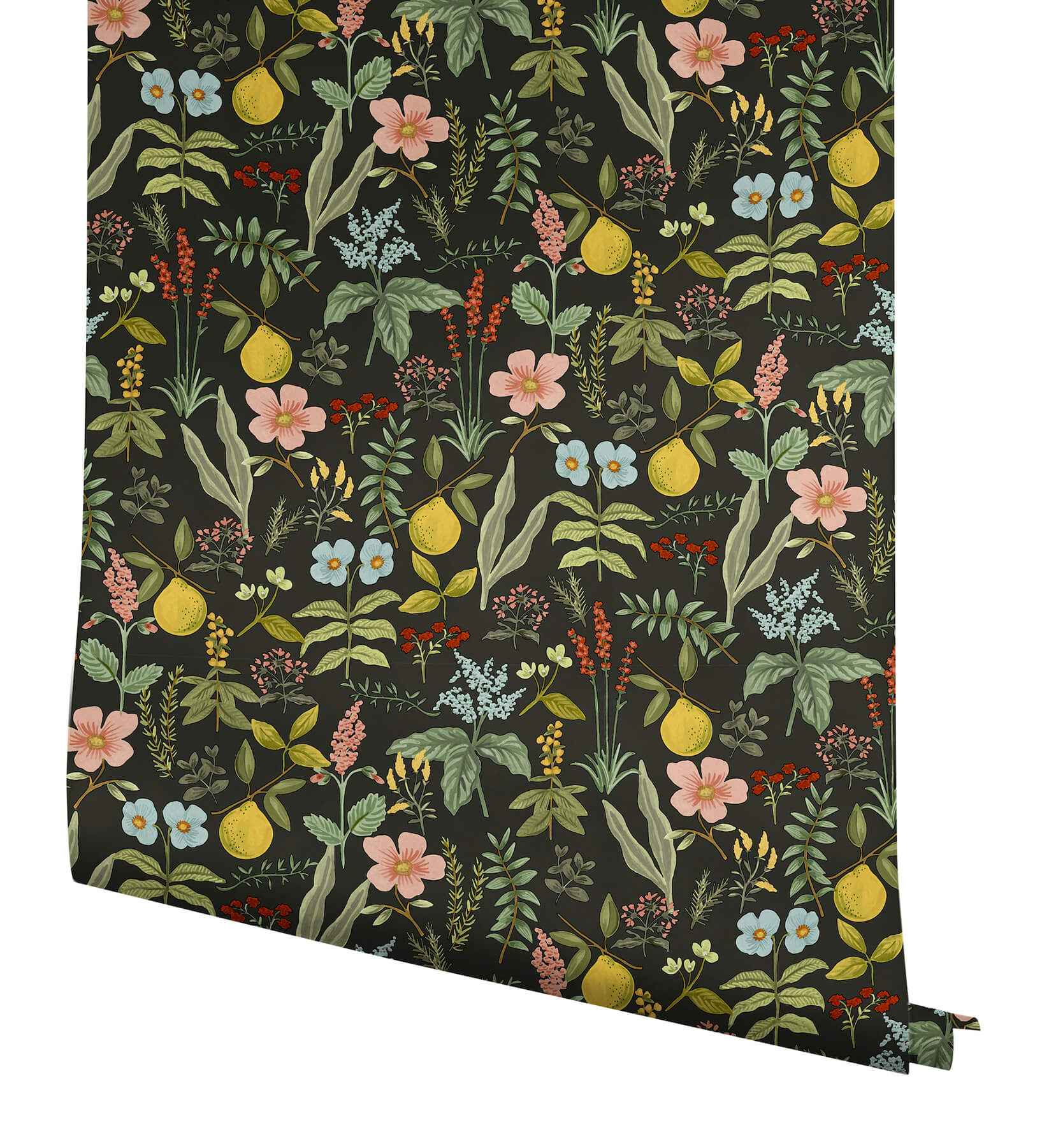 Herb Garden Black Botanical Premium Peel + Stick Wallpaper - York Wallcoverings - PSW1676RL - York Wallcoverings Wallpaper