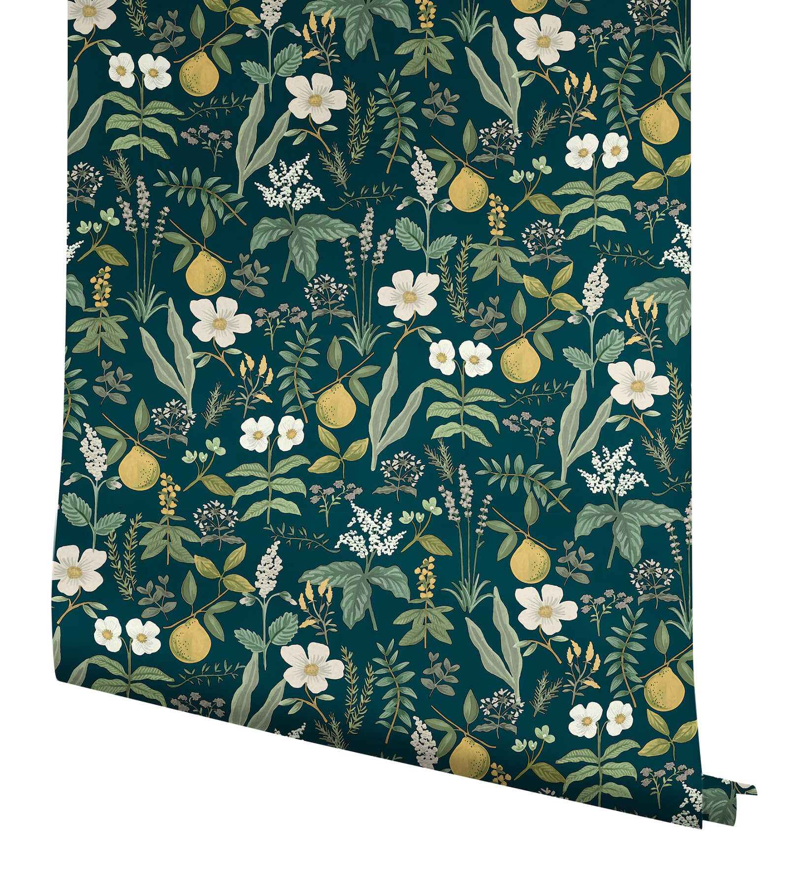 Herb Garden Navy Botanical Premium Peel + Stick Wallpaper - York Wallcoverings - PSW1677RL