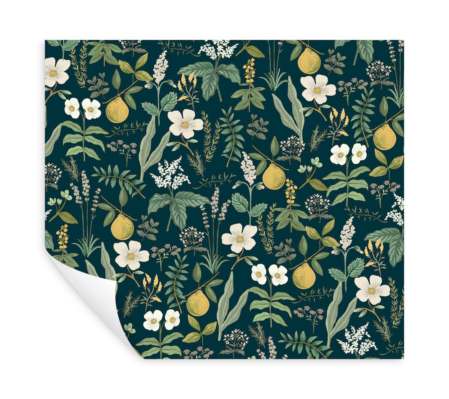 Herb Garden Navy Botanical Premium Peel + Stick Wallpaper - York Wallcoverings - PSW1677RL - York Wallcoverings Wallpaper