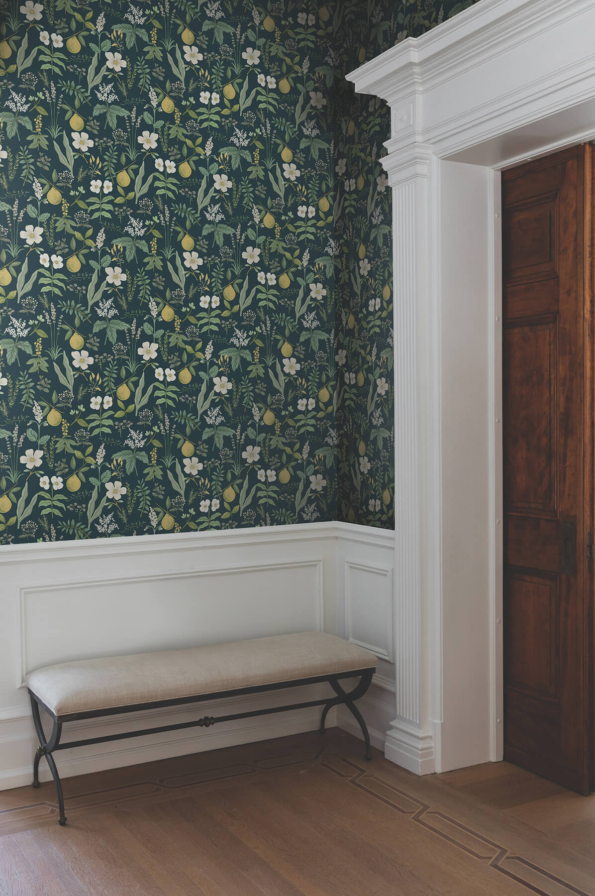 herb-garden-navy-botanical-premium-peel-stick-wallpaper-york-wallcoverings-psw1677rl - York Wallcoverings Wallpaper